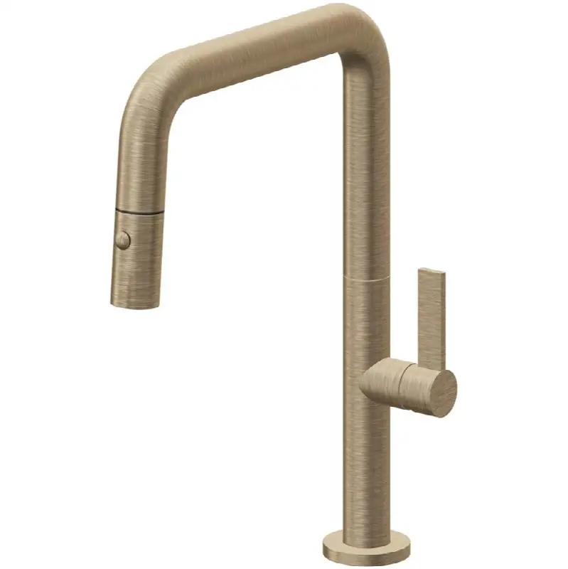 Pull-Down Kitchen Faucet with Button Sprayer - Quad Spout