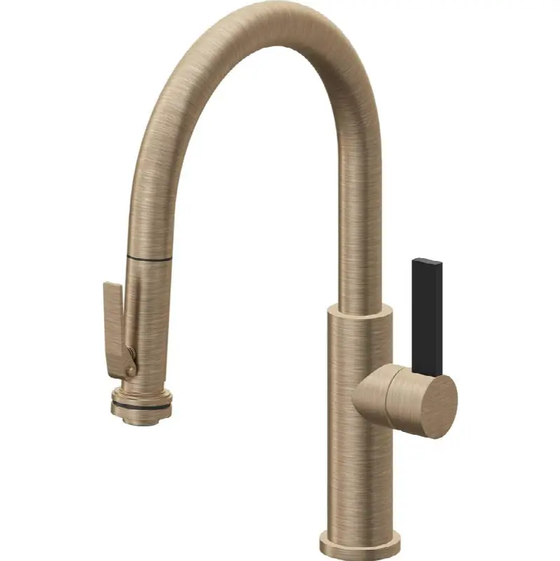 Pull-Down Kitchen Faucet with Squeeze Sprayer - Low Arc Spout