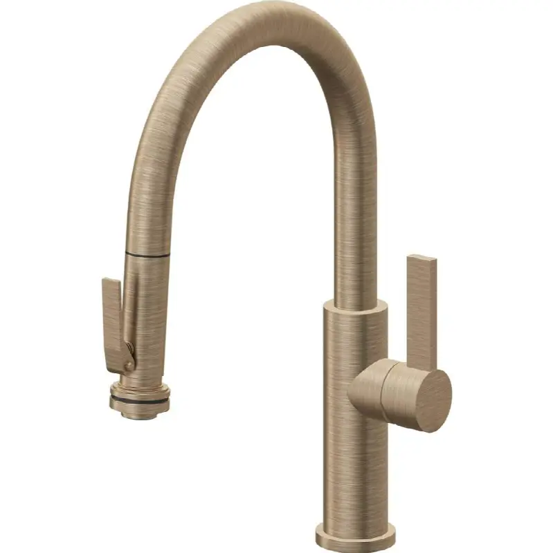 Pull-Down Kitchen Faucet with Squeeze Sprayer - Low Arc Spout