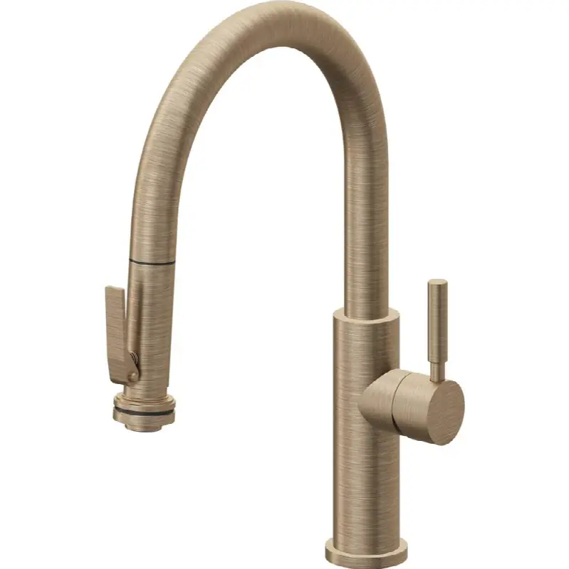 Pull-Down Kitchen Faucet with Squeeze Sprayer - Low Arc Spout