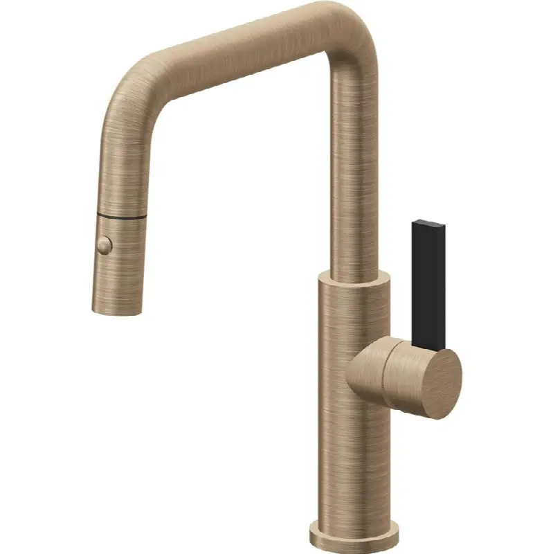 Pull-Down Kitchen Faucet with Button Sprayer - Quad Spout