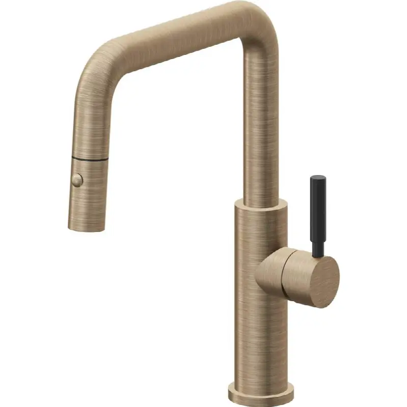 Pull-Down Kitchen Faucet with Button Sprayer - Quad Spout