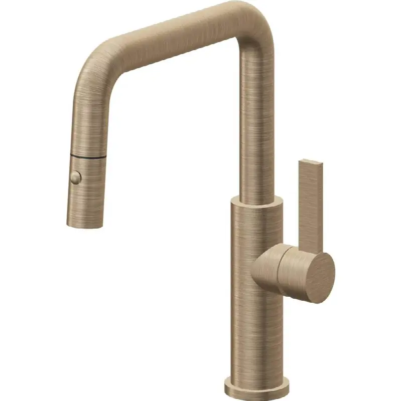 Pull-Down Kitchen Faucet with Button Sprayer - Quad Spout