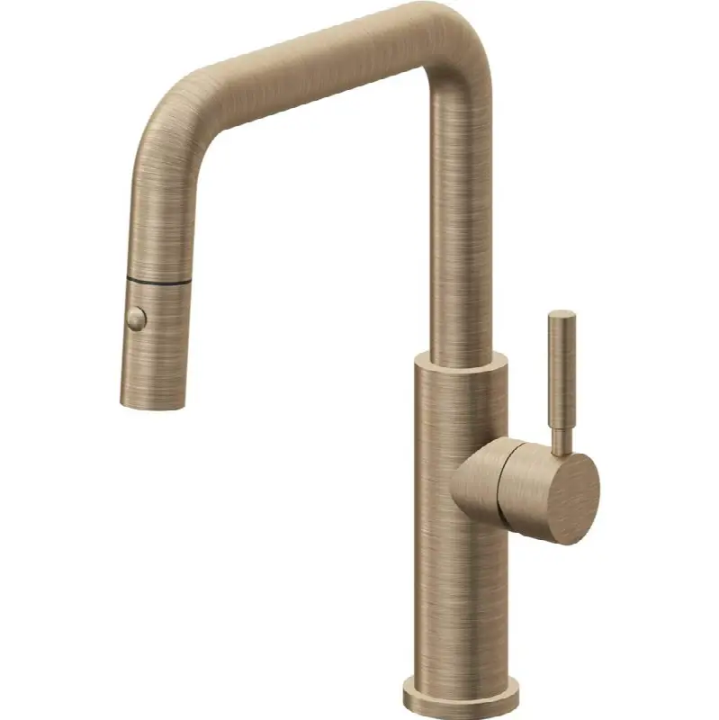 Pull-Down Kitchen Faucet with Button Sprayer - Quad Spout