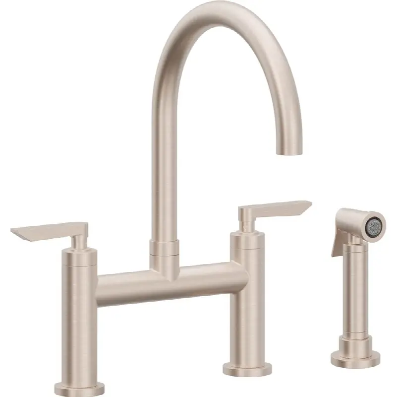 Bridge Kitchen Faucet with Sidespray - Arc Spout