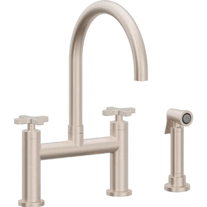 Bridge Kitchen Faucet with Sidespray - Arc Spout