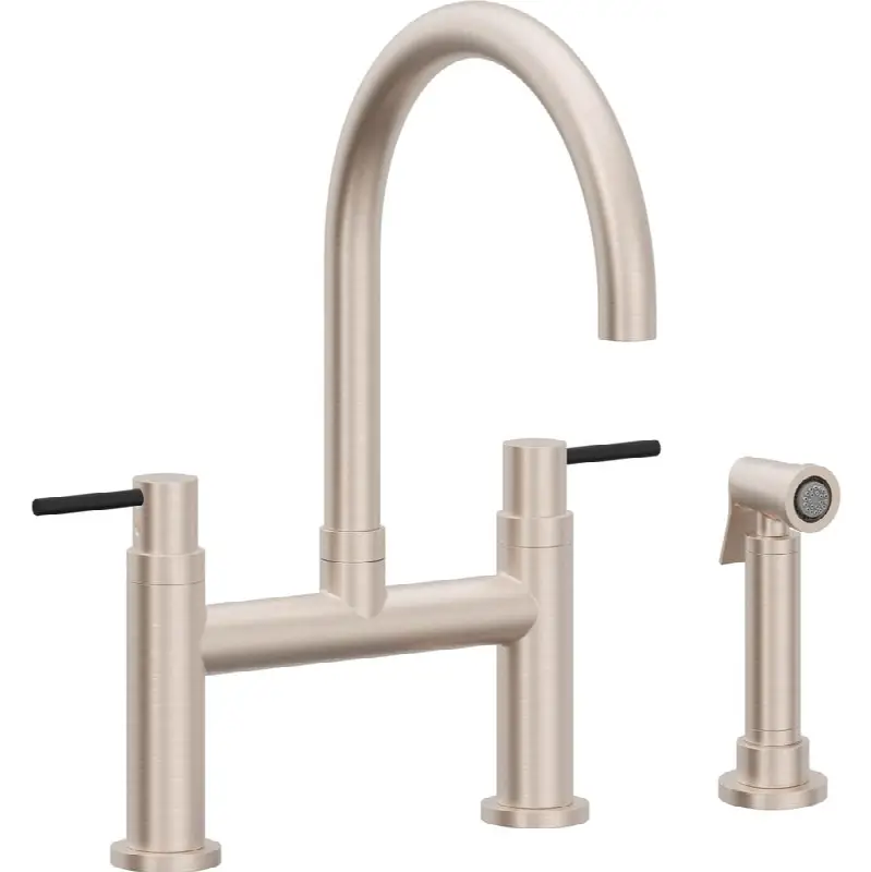 Bridge Kitchen Faucet with Sidespray - Arc Spout