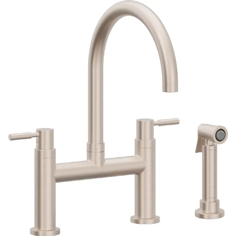 Bridge Kitchen Faucet with Sidespray - Arc Spout