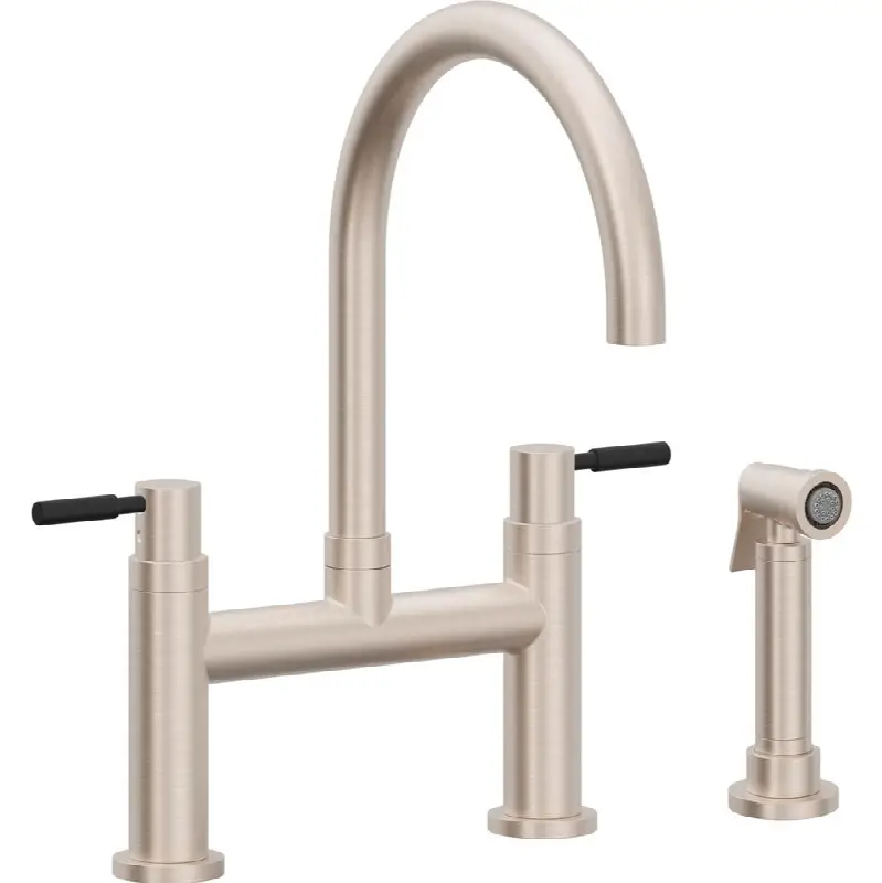 Bridge Kitchen Faucet with Sidespray - Arc Spout