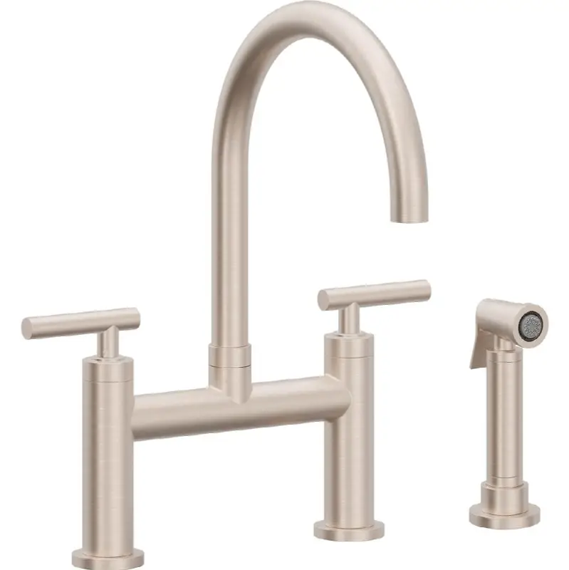 Bridge Kitchen Faucet with Sidespray - Arc Spout