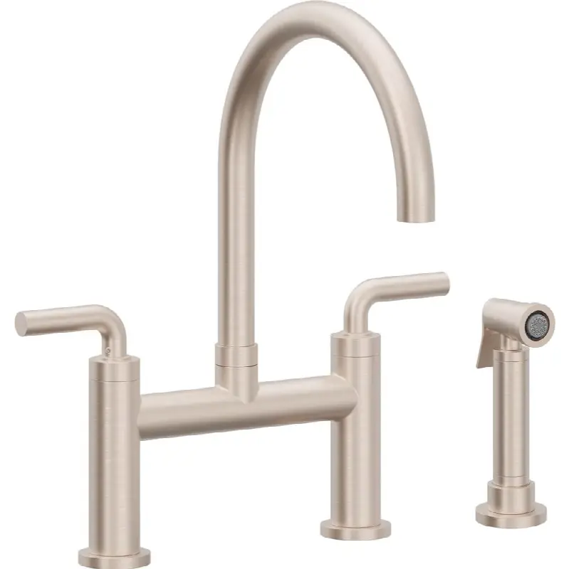 Bridge Kitchen Faucet with Sidespray - Arc Spout