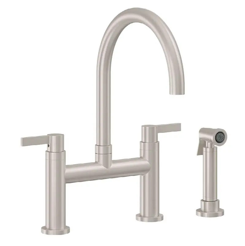 Bridge Kitchen Faucet with Sidespray - Arc Spout