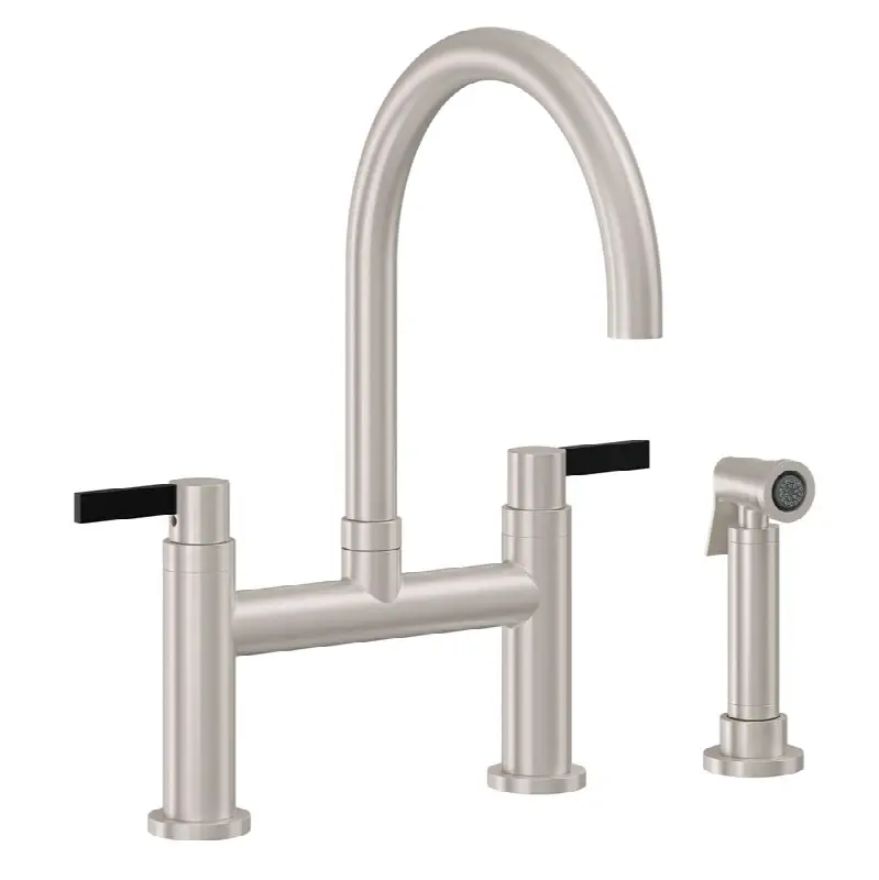 Bridge Kitchen Faucet with Sidespray - Arc Spout