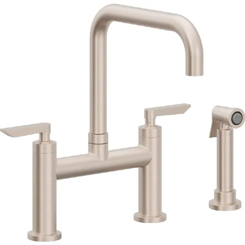 Bridge Kitchen Faucet with Sidespray - Quad Spout
