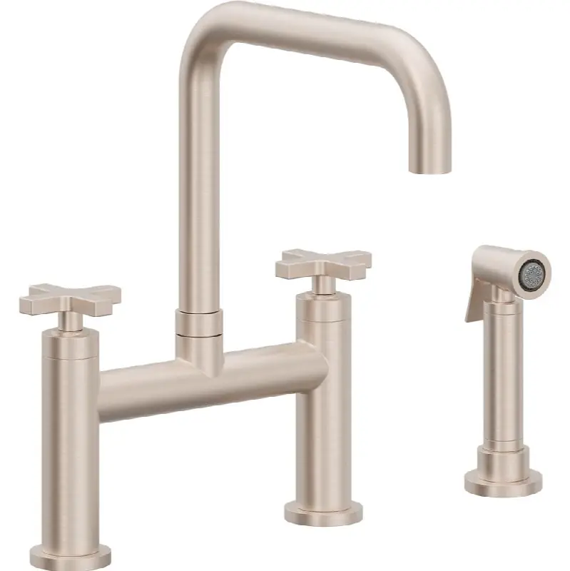 Bridge Kitchen Faucet with Sidespray - Quad Spout