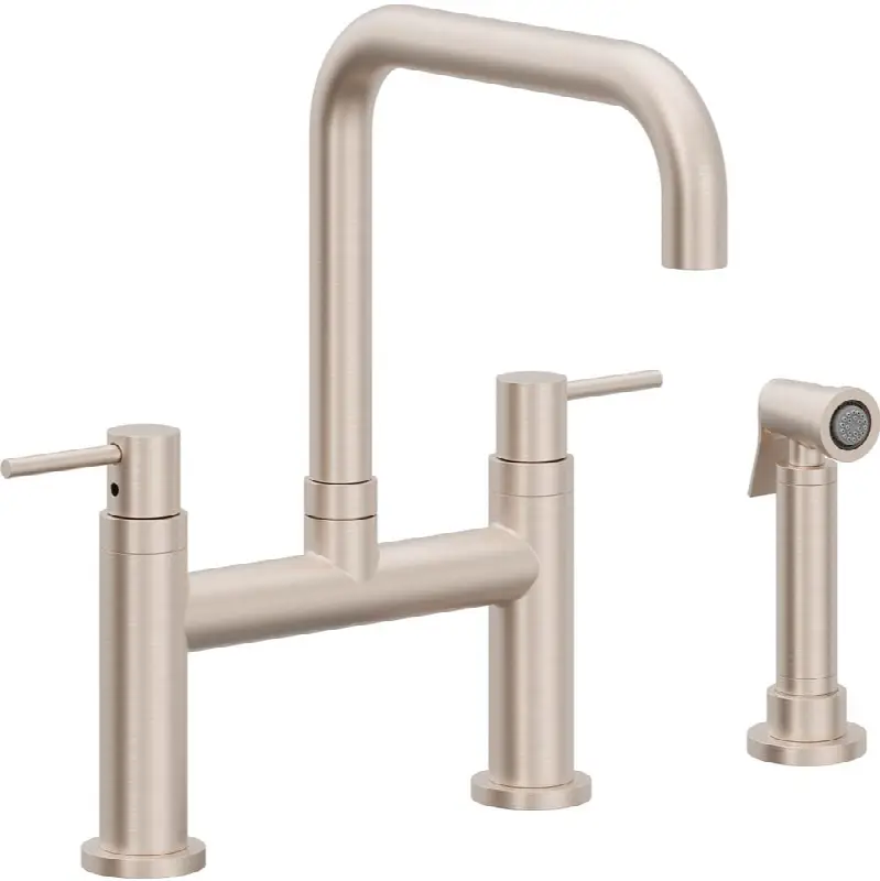 Bridge Kitchen Faucet with Sidespray - Quad Spout