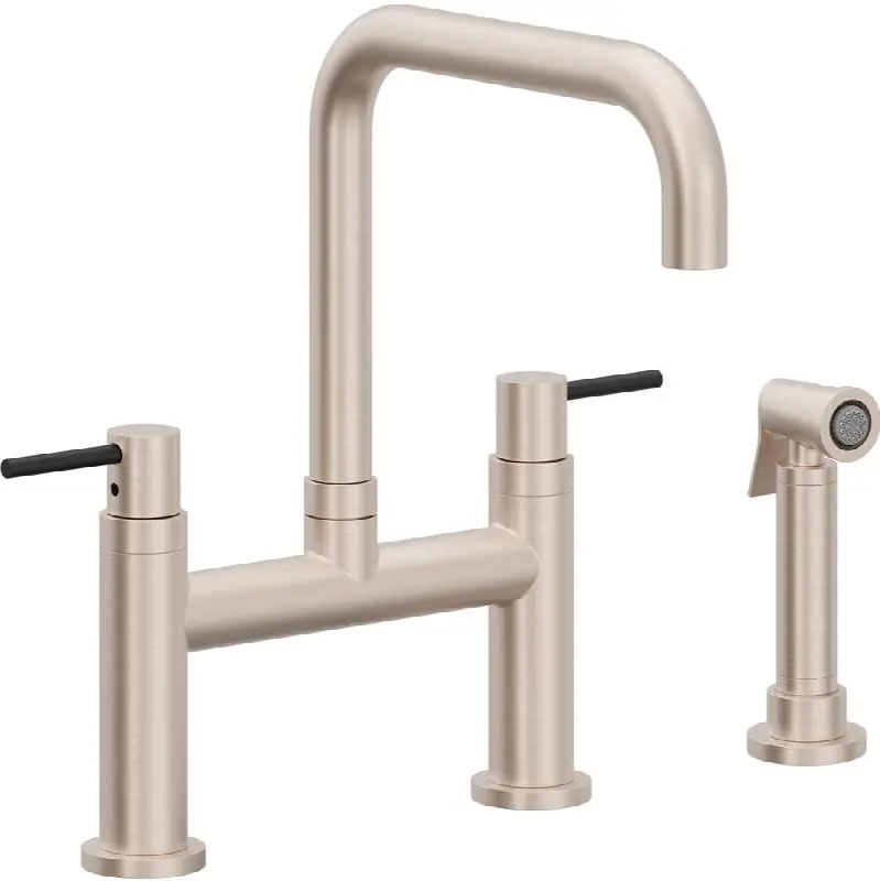 Bridge Kitchen Faucet with Sidespray - Quad Spout