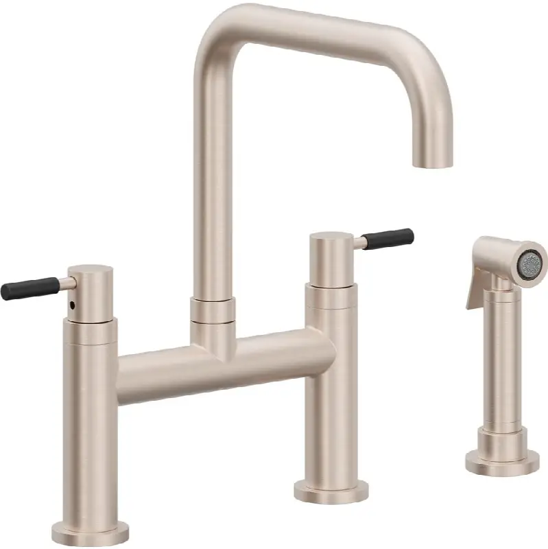Bridge Kitchen Faucet with Sidespray - Quad Spout