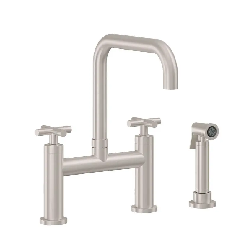 Bridge Kitchen Faucet with Sidespray - Quad Spout
