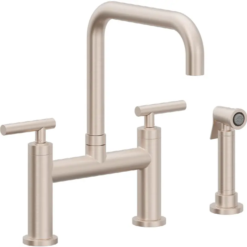 Bridge Kitchen Faucet with Sidespray - Quad Spout