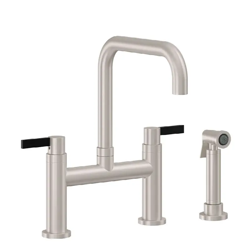 Bridge Kitchen Faucet with Sidespray - Quad Spout