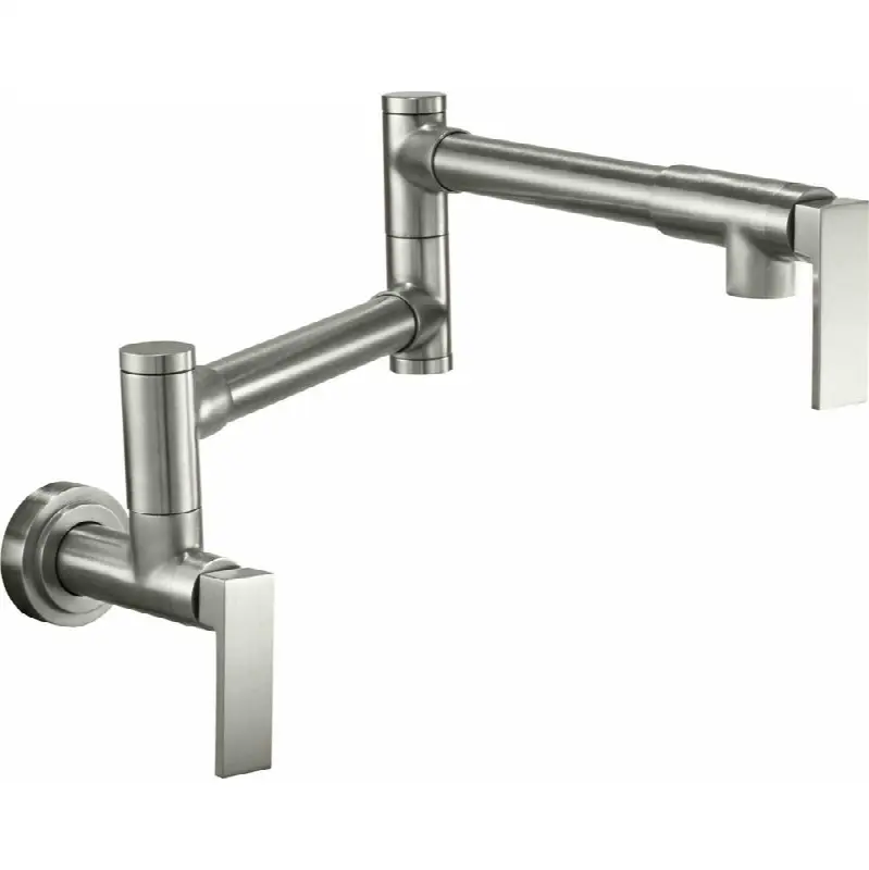 Pot Filler - Dual Handle Wall Mount - Contemporary