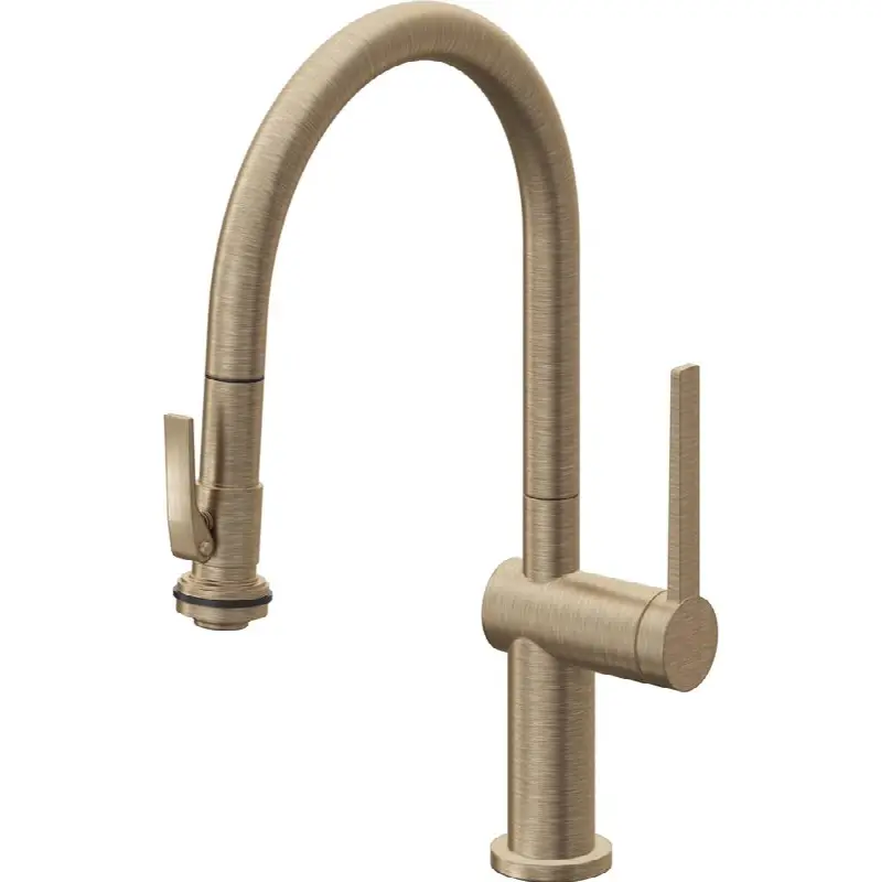 Pull-Down Kitchen Faucet with Squeeze Sprayer - Low Arc Spout