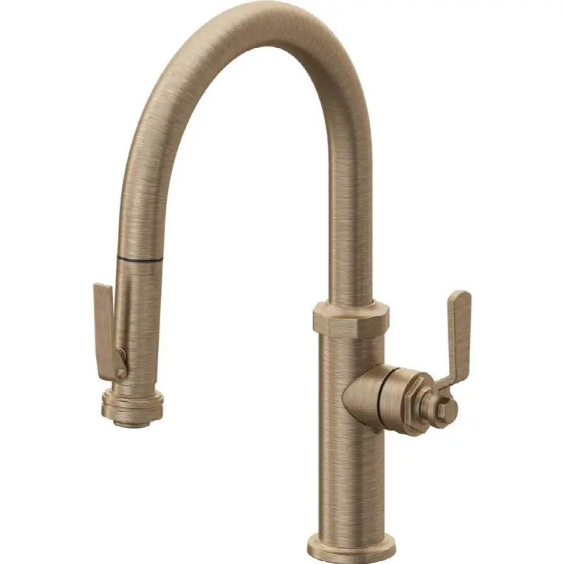 Pull-Down Kitchen Faucet with Squeeze Sprayer - Low Arc Spout