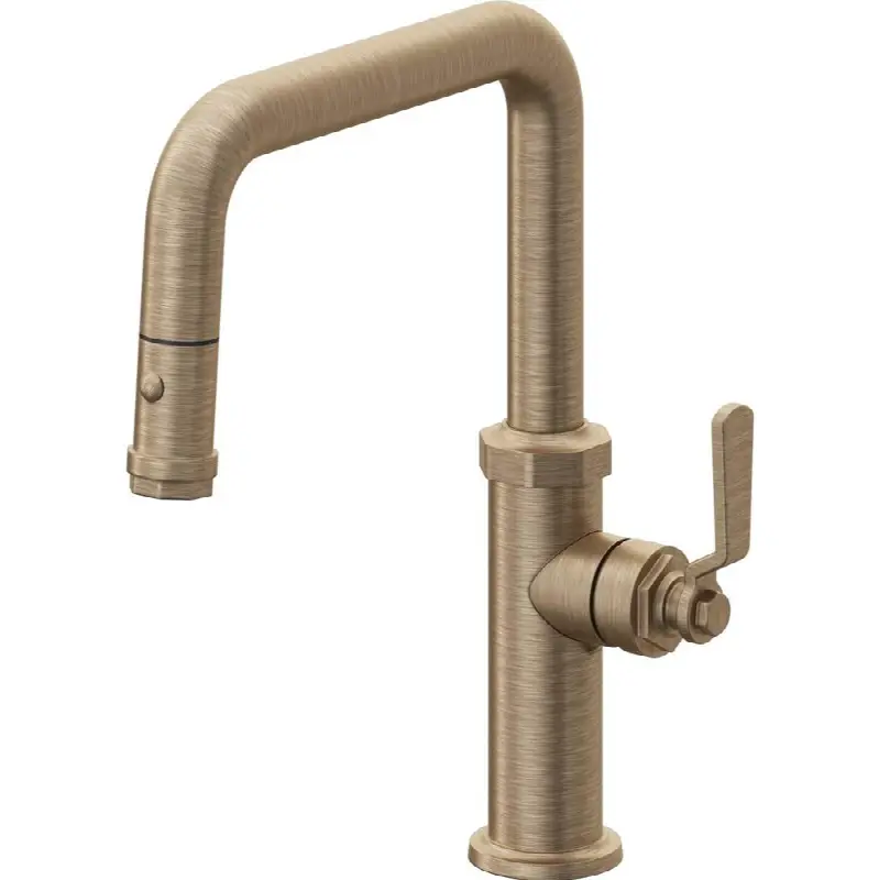 Pull-Down Kitchen Faucet with Button Sprayer - Quad Spout
