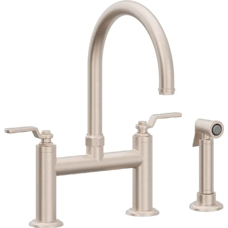 Bridge Kitchen Faucet with Sidespray - Arc Spout