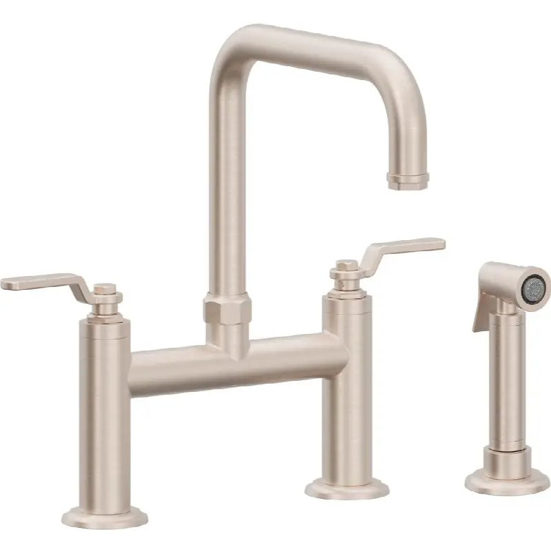 Bridge Kitchen Faucet with Sidespray - Quad Spout