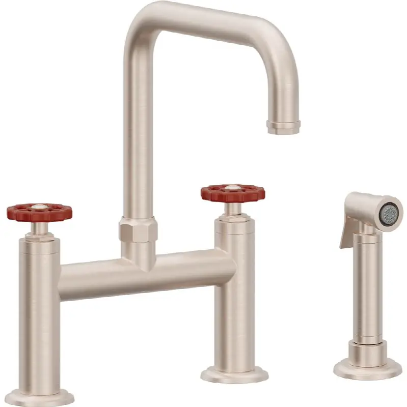 Bridge Kitchen Faucet with Sidespray - Quad Spout