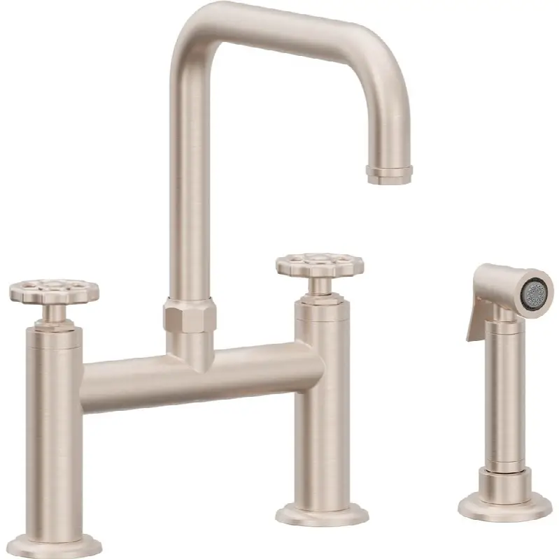 Bridge Kitchen Faucet with Sidespray - Quad Spout