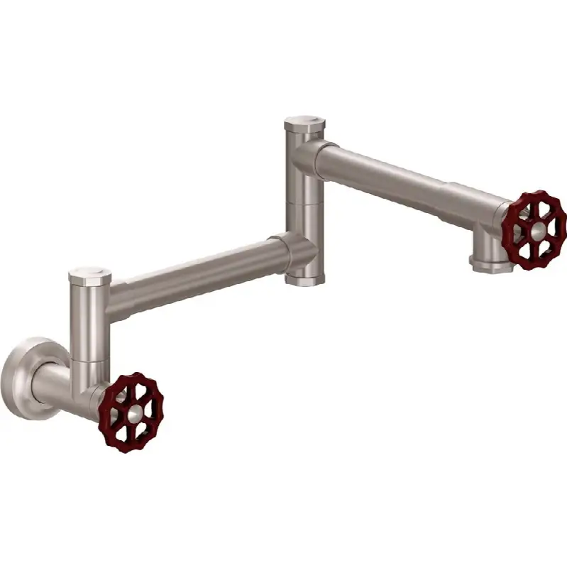 Pot Filler - Dual Handle Wall Mount - Industrial