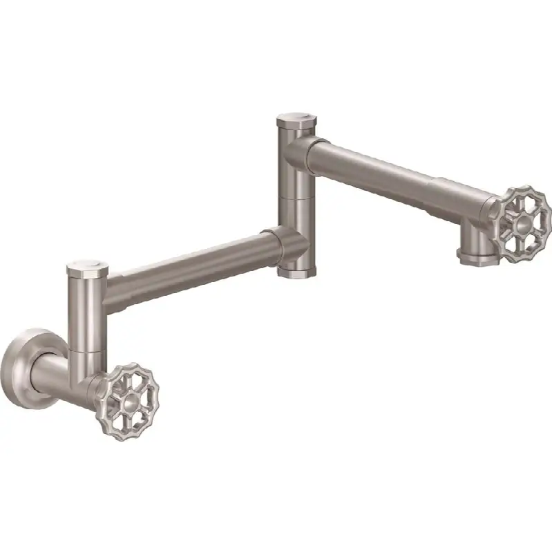 Pot Filler - Dual Handle Wall Mount - Industrial