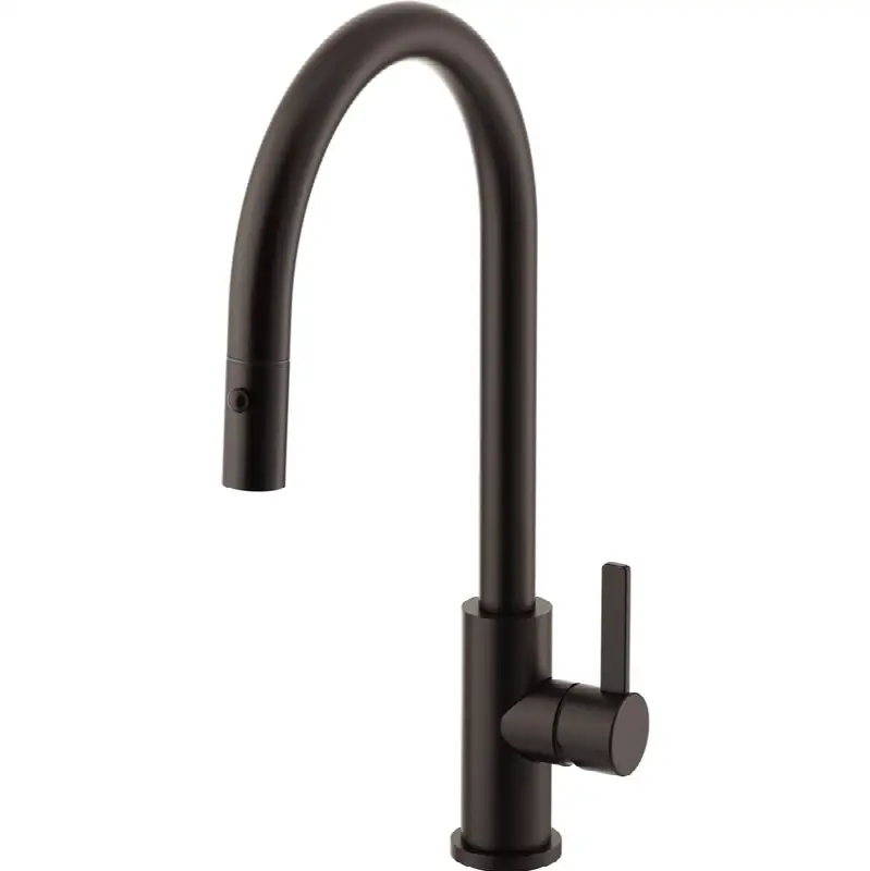 Pull-Down Kitchen Faucet with Button Sprayer - High Spout