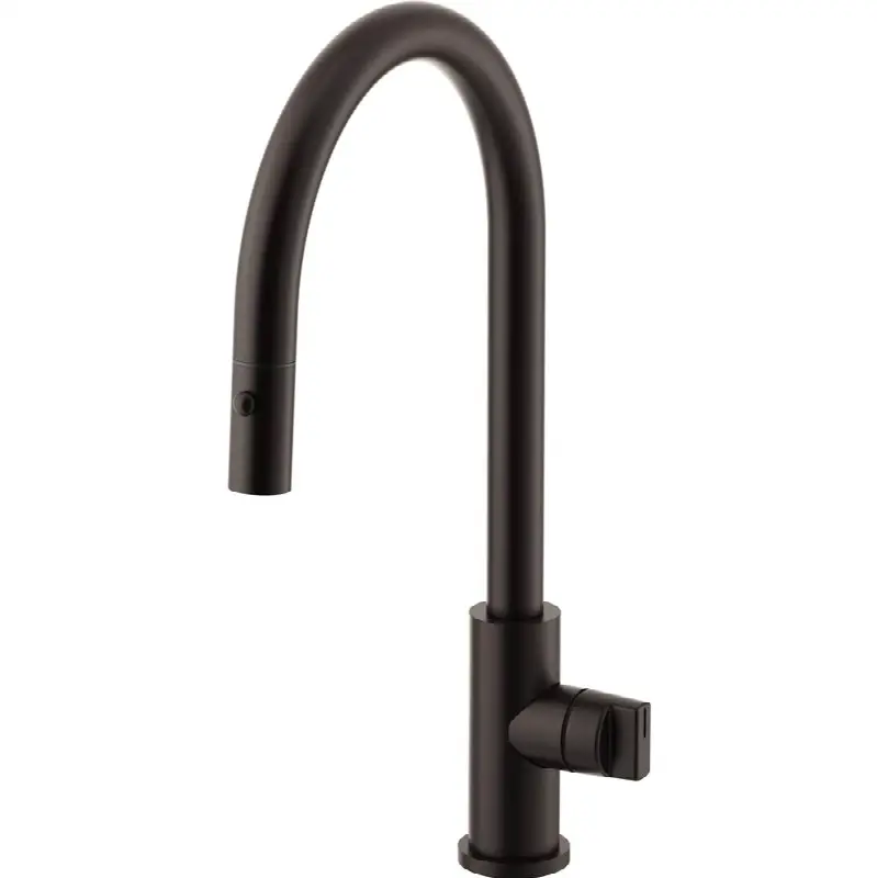 Pull-Down Kitchen Faucet with Button Sprayer - High Spout