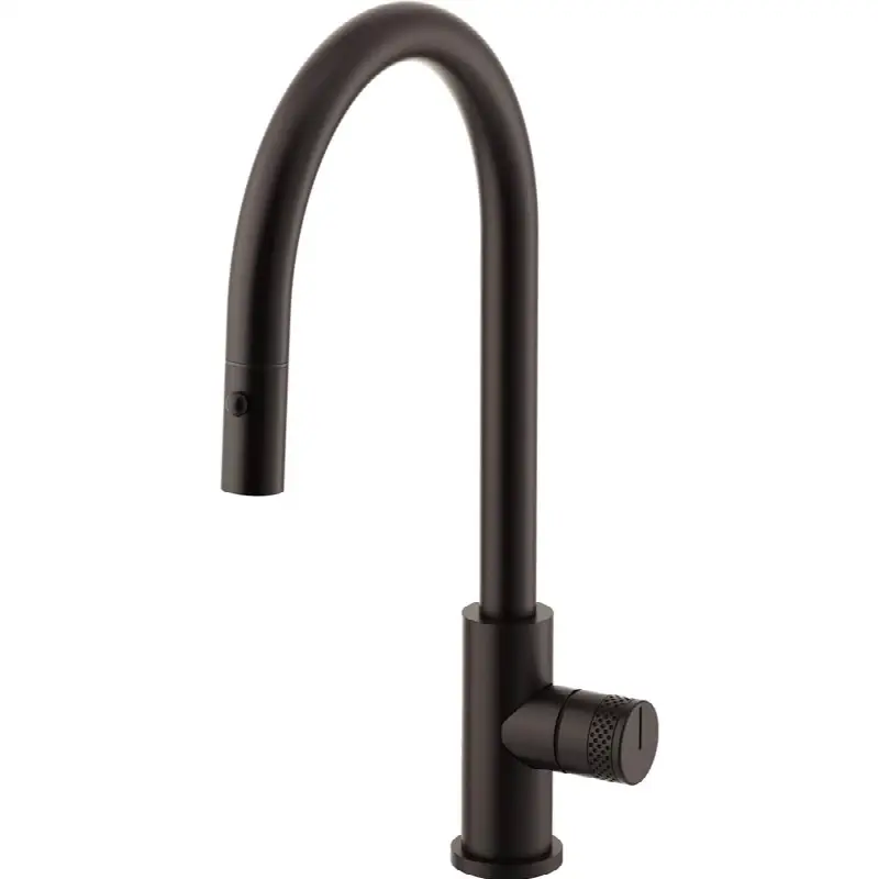Pull-Down Kitchen Faucet with Button Sprayer - High Spout