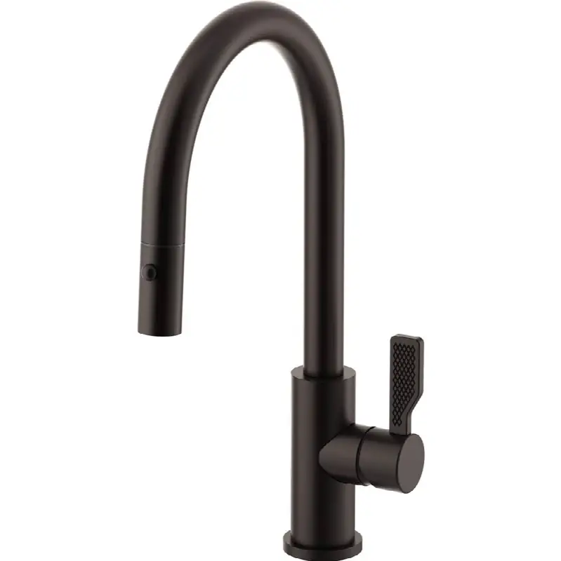 Pull-Down Kitchen Faucet with Button Sprayer - Low Spout
