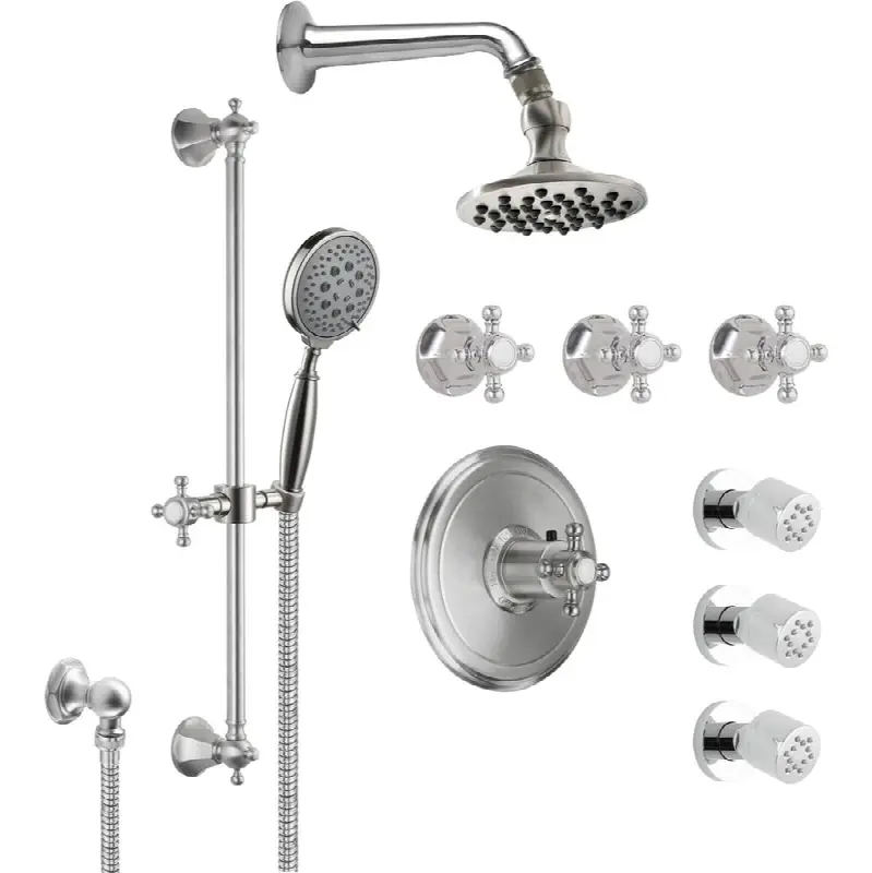 StyleTherm® 3/4" Thermostatic Shower System with Body Spray, Handshower on Slide Bar, and Showerhead