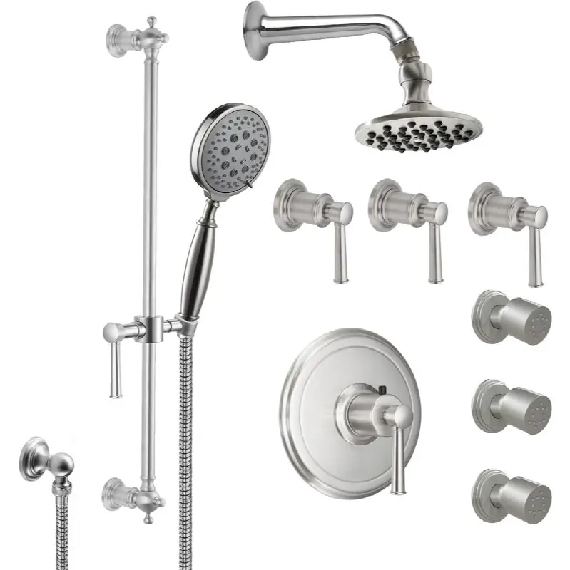 StyleTherm® 3/4" Thermostatic Shower System with Body Spray, Handshower on Slide Bar, and Showerhead