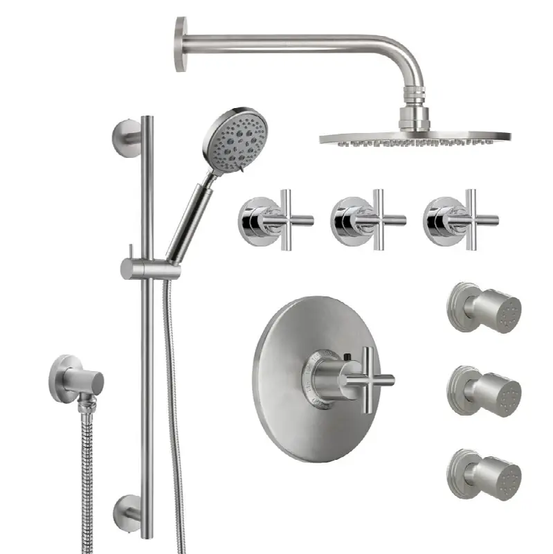 StyleTherm® 3/4" Thermostatic Shower System with Body Spray, Handshower on Slide Bar, and Showerhead