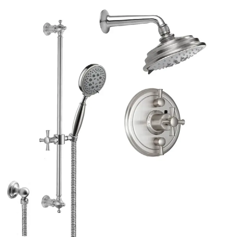 StyleTherm® 1/2" Thermostatic Shower System with Showerhead and Handshower on Slide Bar
