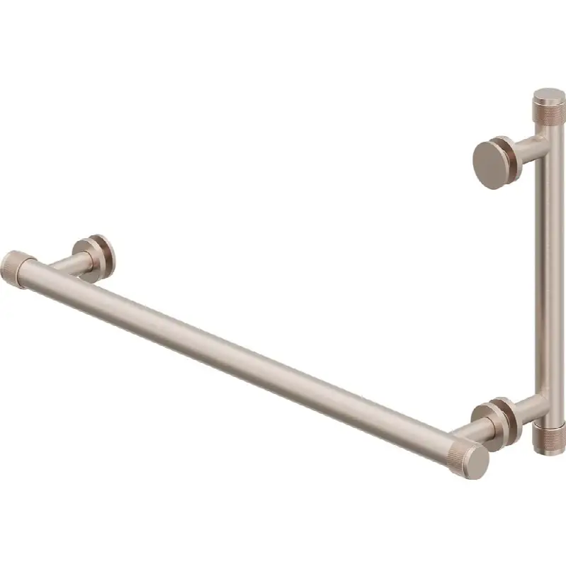 18" Towel Bar and 8" Shower Door Handle - Knurled