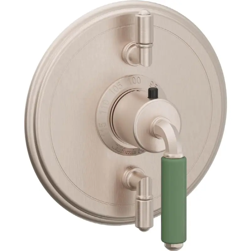 Slide Bar Handshower Kit - Green Porcelain Lever Handle with Line Base