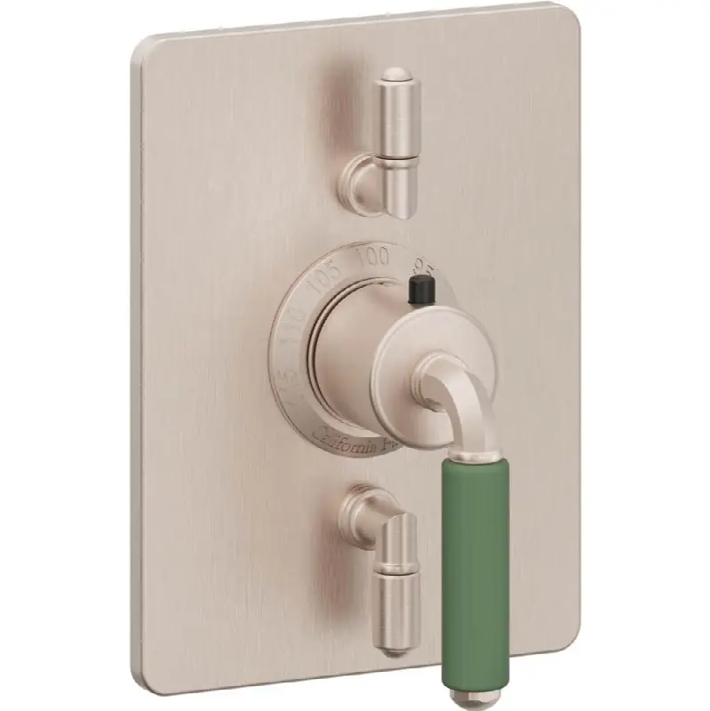 24" Grab Bar Handshower Kit - Green Porcelain Lever Handle with Line Base