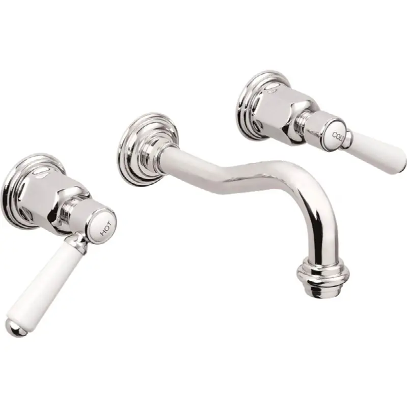 Two Handle Lavatory Wall Faucet Trim Only