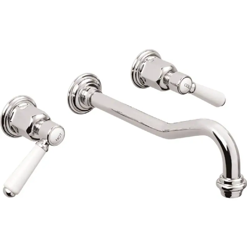 Two Handle Lavatory Wall Faucet Trim Only