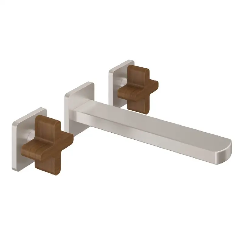 Two Handle Lavatory Wall Faucet Trim Only