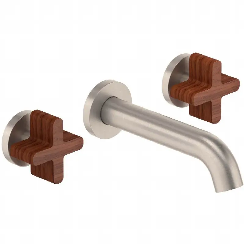 Two Handle Lavatory Wall Faucet Trim Only